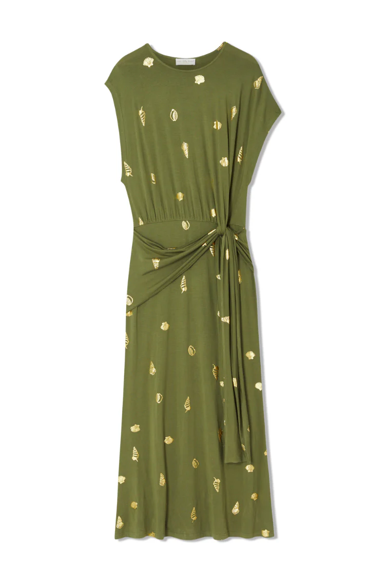 Khaki Shell Midi Dress - Image 13