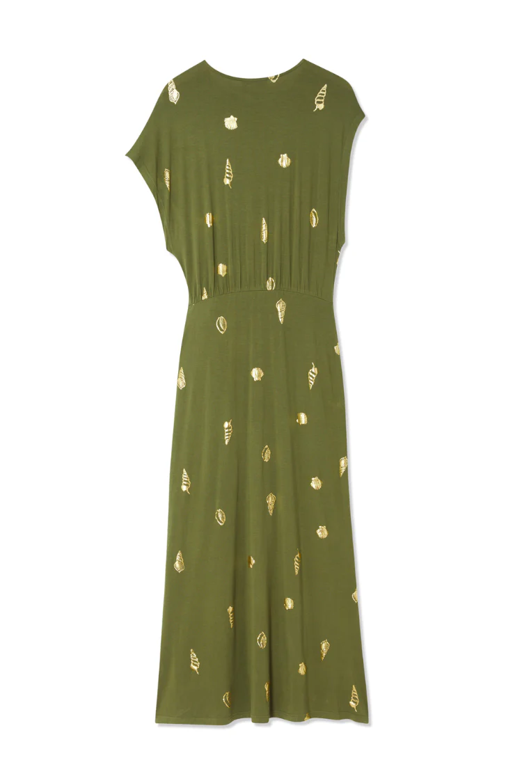 Khaki Shell Midi Dress - Image 14