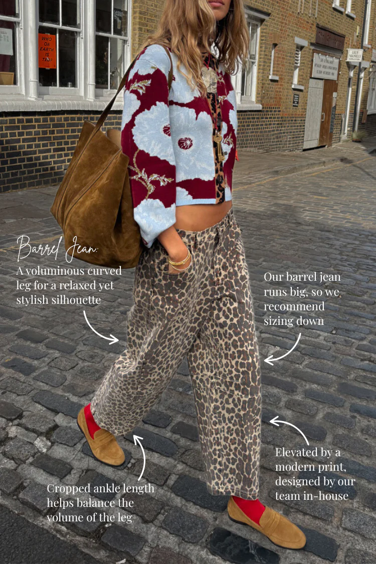 Leopard Barrel Jean Petite - Image 5