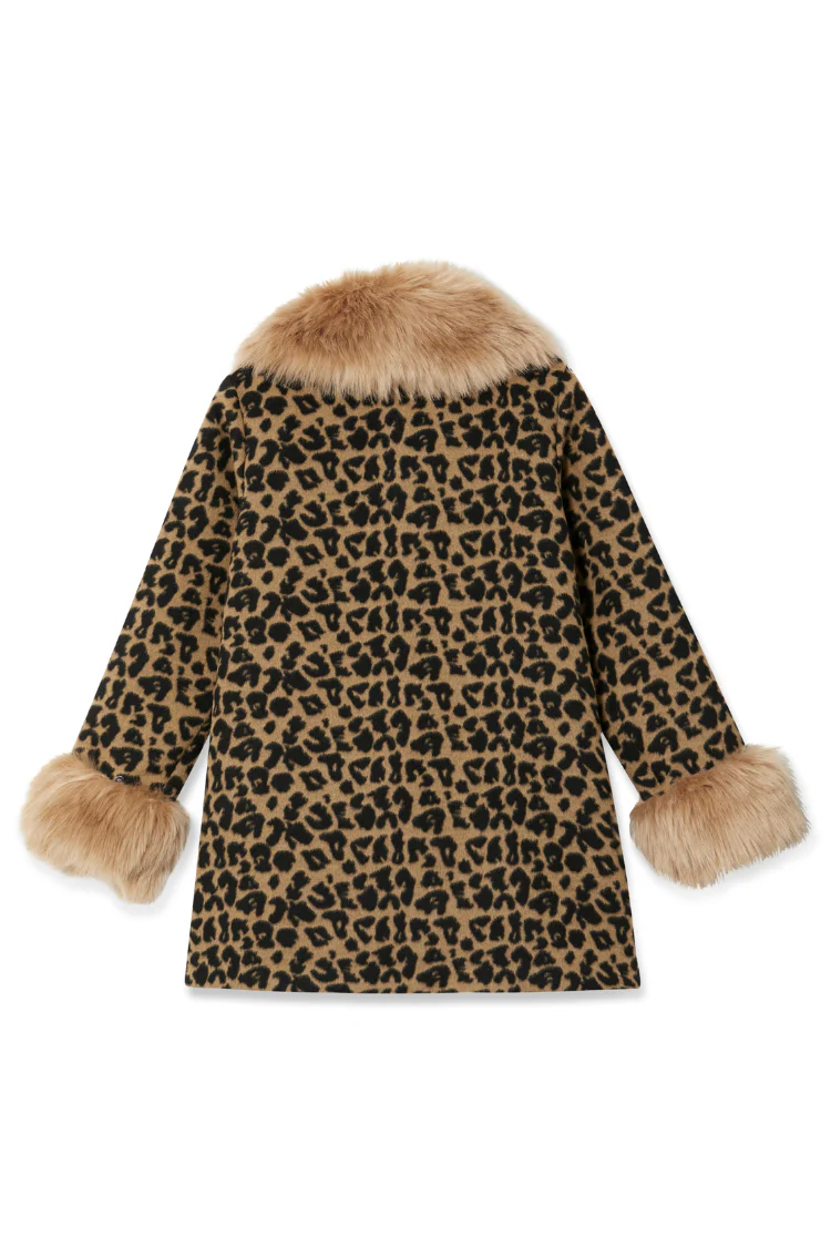 Leopard Coat with Faux Fur Trims - Image 14