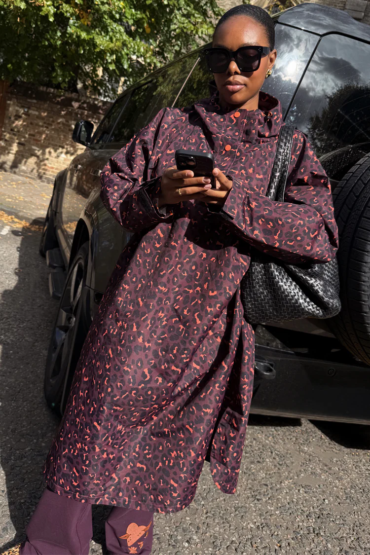 Dark Leopard Rain Mac - Image 4