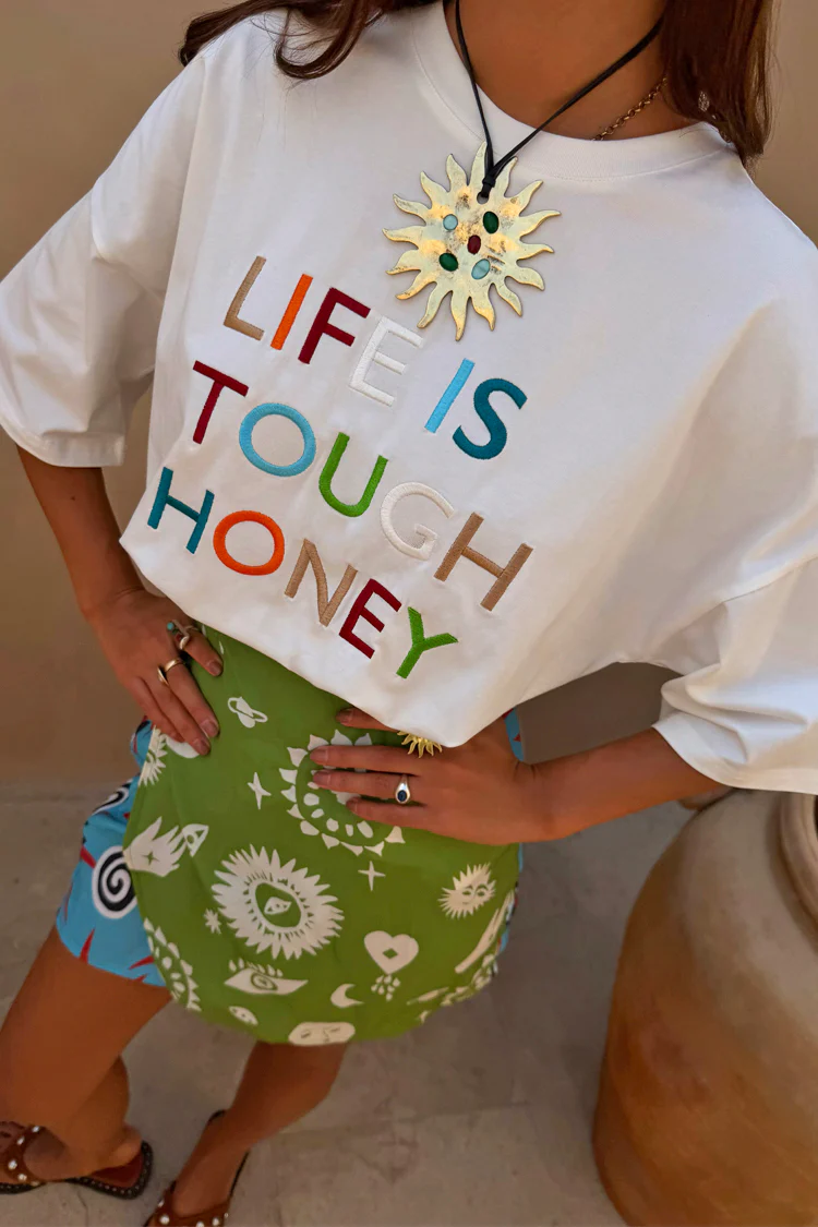 Life Is Tough Embroidered T-Shirt - Image 5
