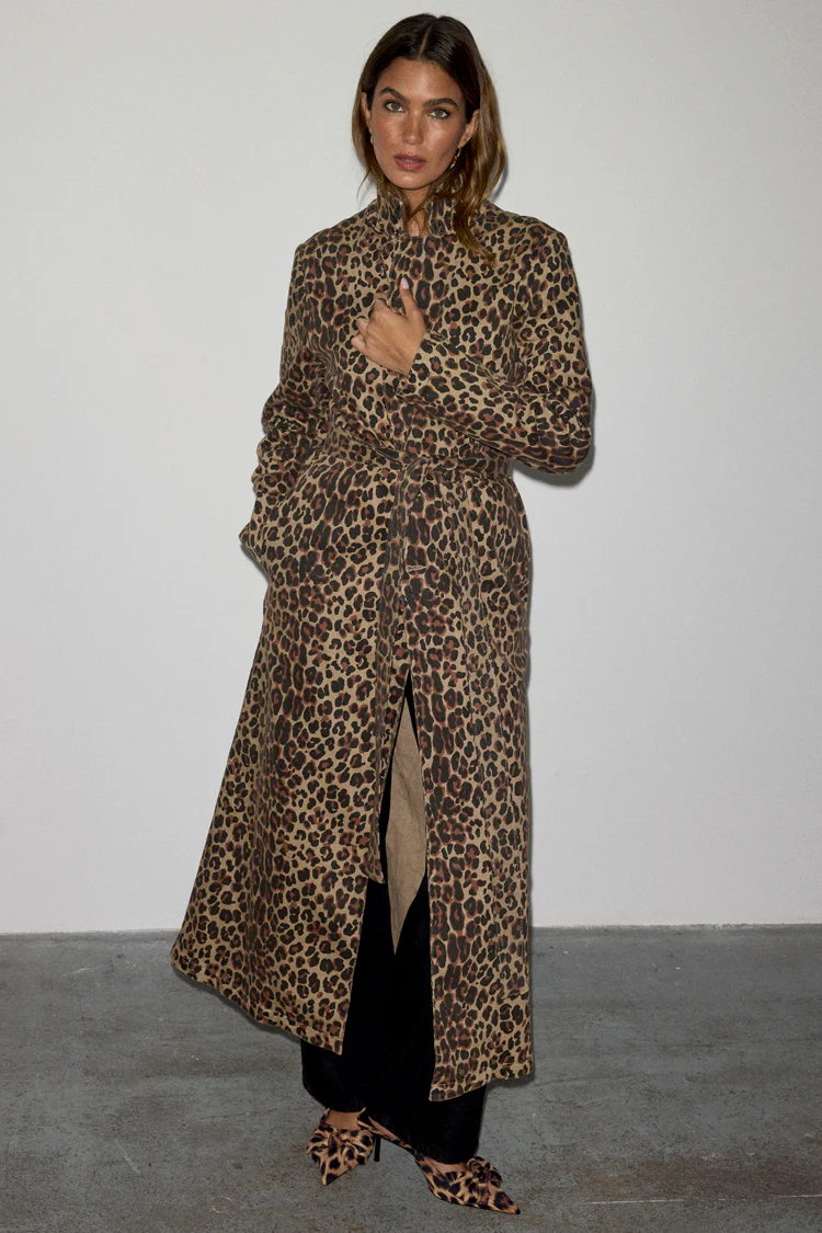 Lucia Leopard Denim 55 Coat Petite - Image 11
