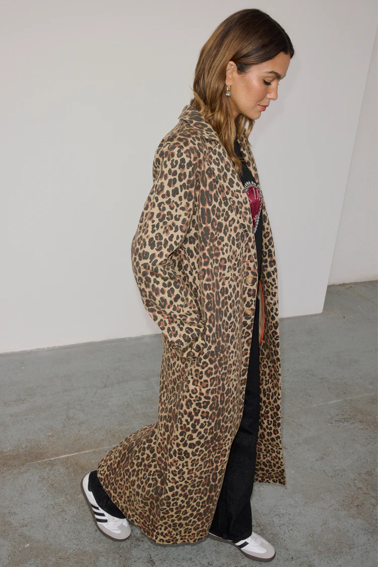 Lucia Leopard Denim 55 Coat Petite - Image 5
