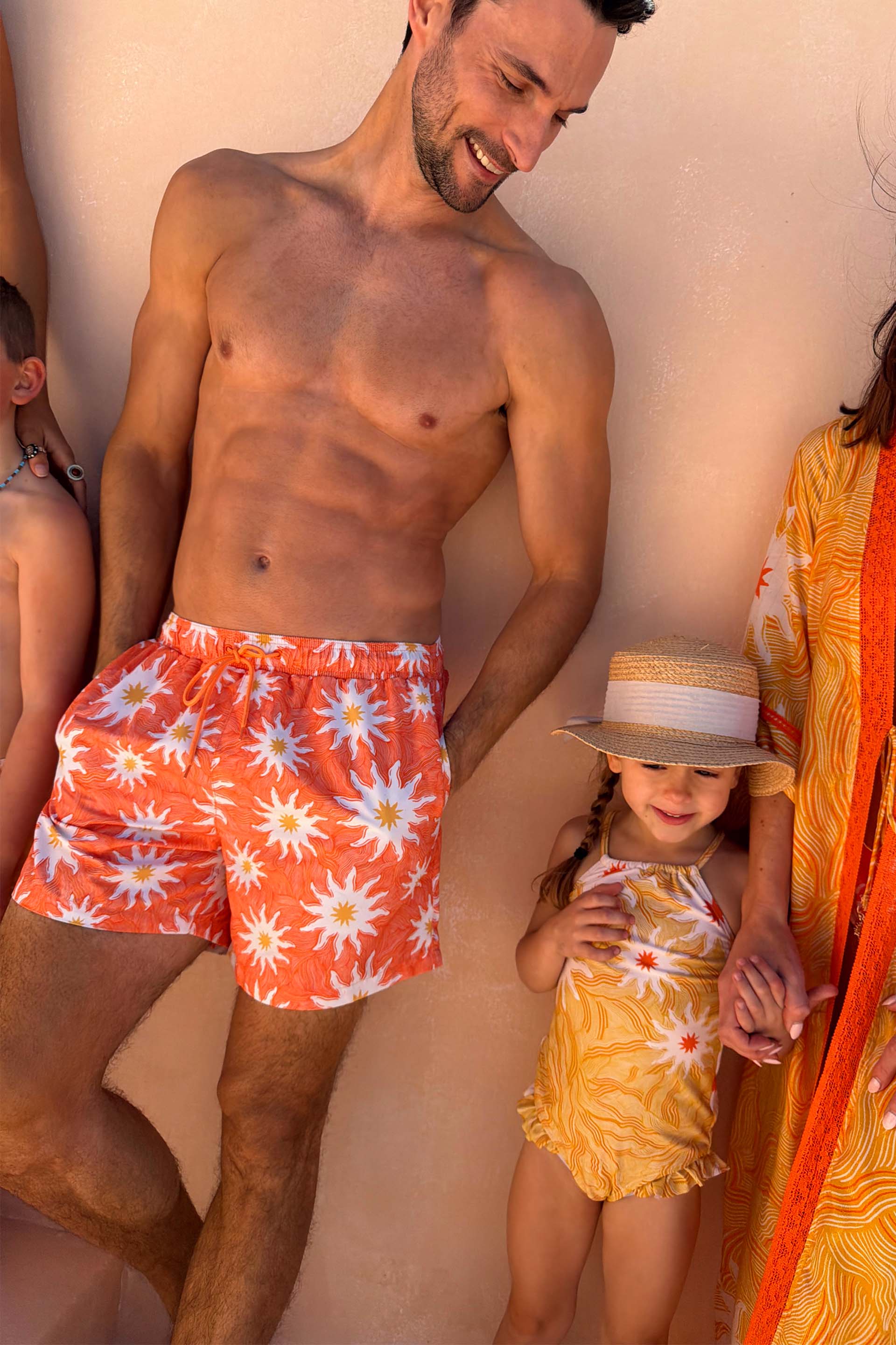 Men's Orange Sun Swim Shorts - Image 5