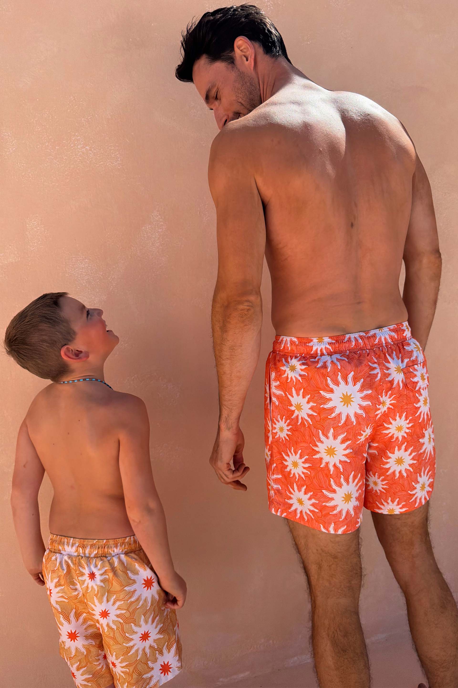 Men's Orange Sun Swim Shorts - Image 7