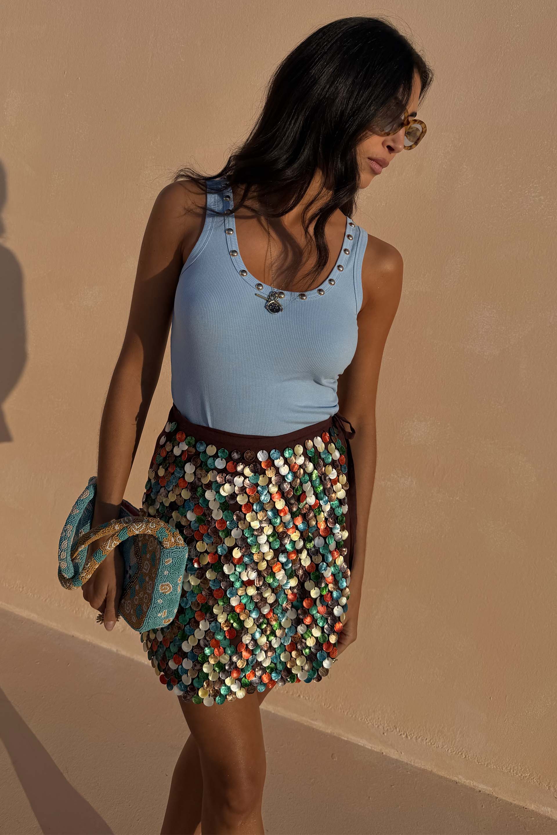 Multi Shell Mini Wrap Skirt - Image 3