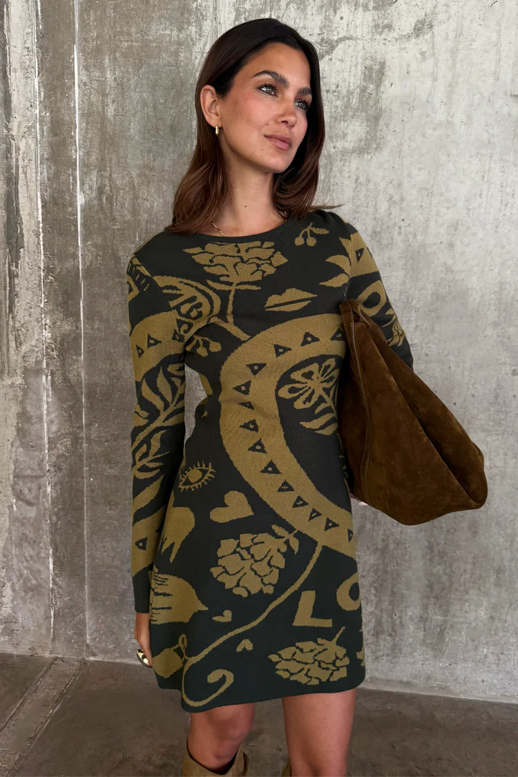Olive Amara Knit Mini Dress - Image 5