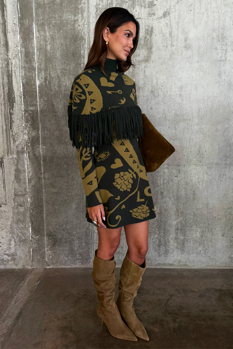 Olive Amara Knit Mini Dress - Image 6