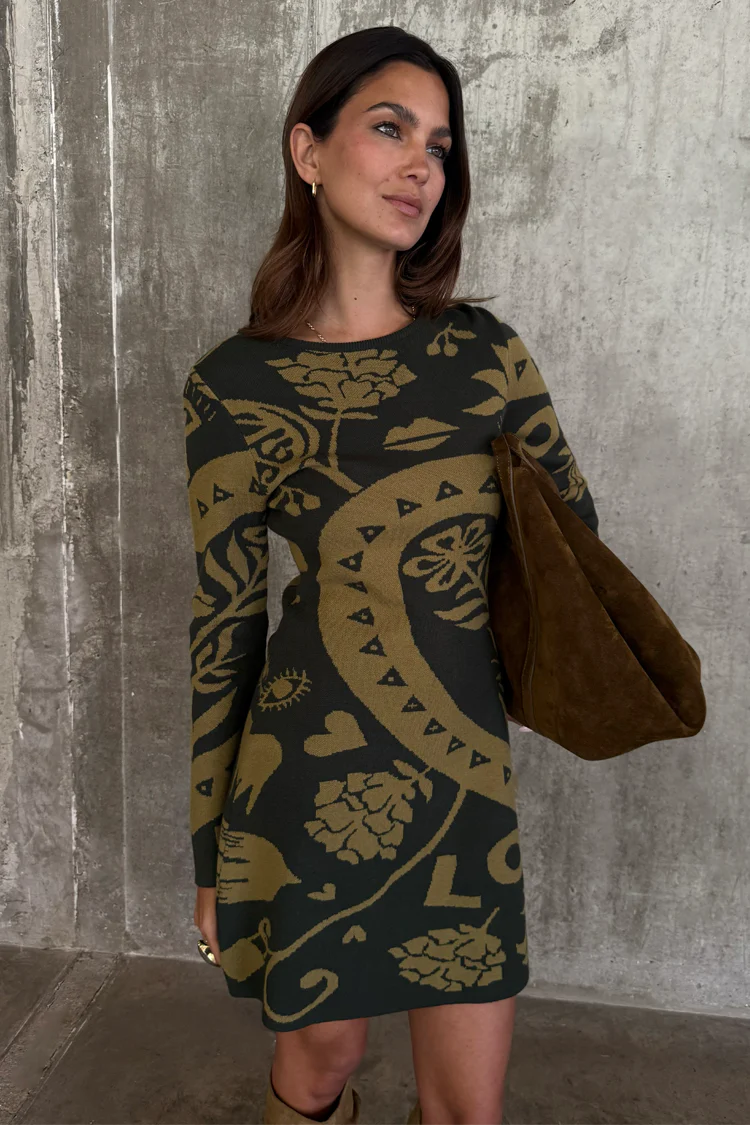 Olive Amara Knit Mini Dress Petite - Image 5