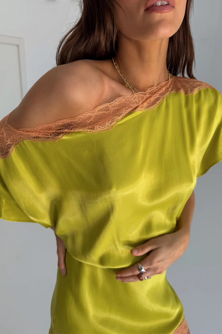 Olive Lace Mini Tilly Dress - Image 8