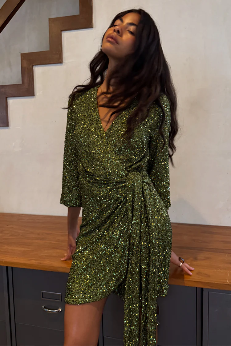 Olive Sequin Mini Vienna Petite - Image 5