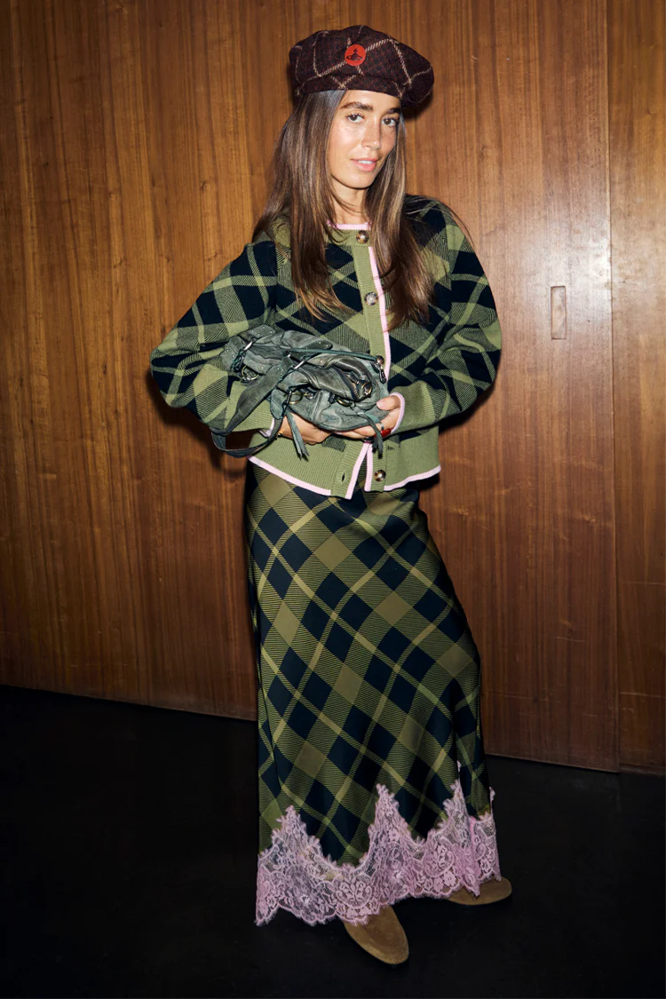 Olive Tartan Cheryl Cardigan - Image 5
