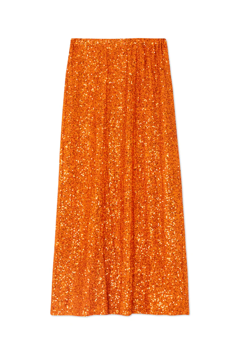 Orange Sequin Dorris Skirt - Image 8