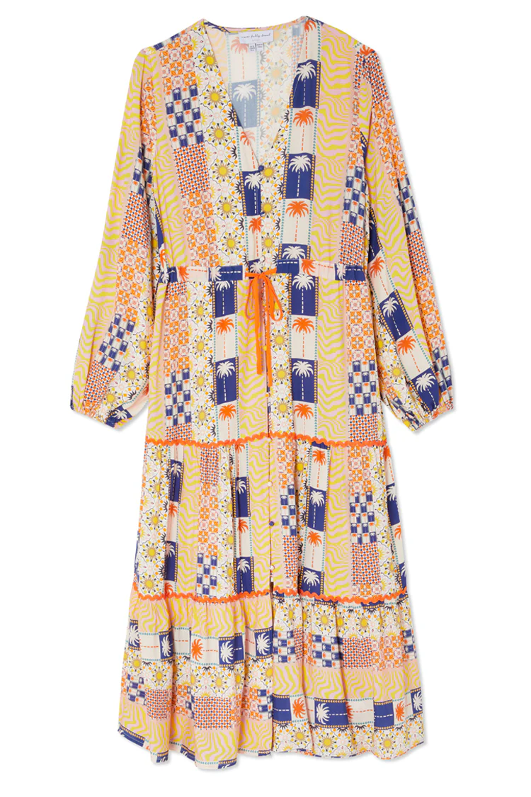 Palm Stripe Ellis Dress - Image 12