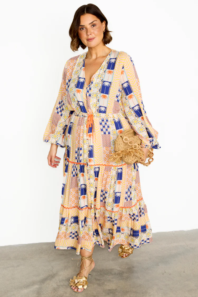 Palm Stripe Ellis Dress - Image 2