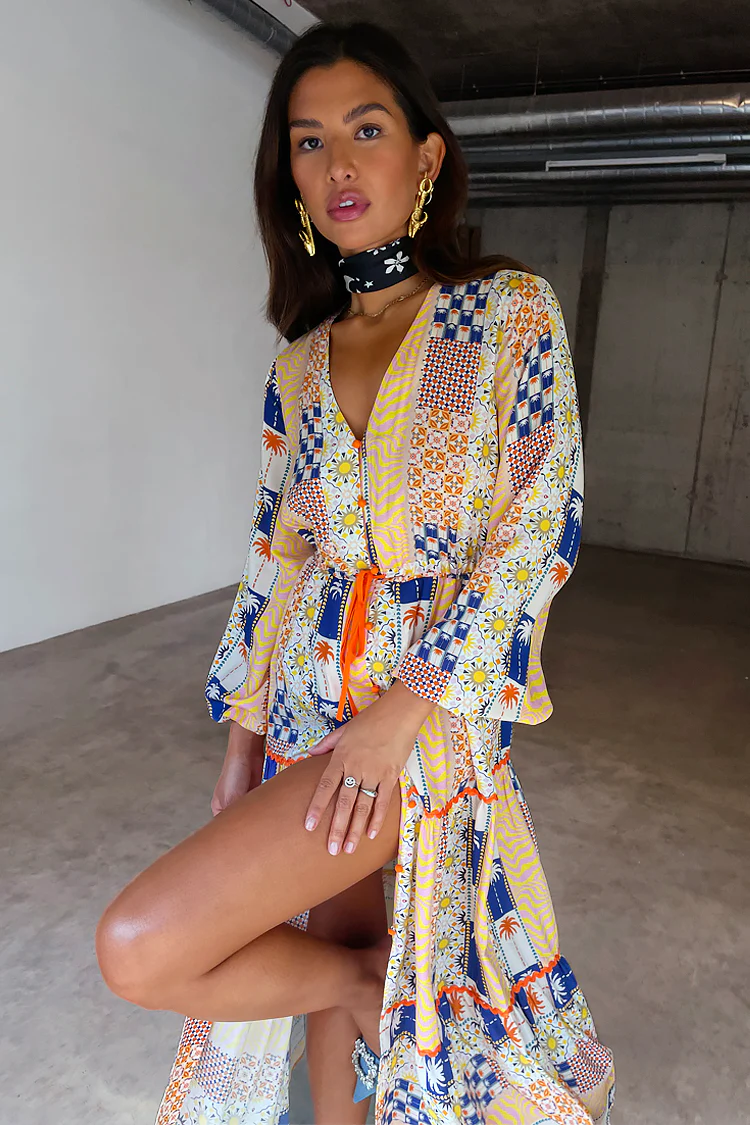 Palm Stripe Ellis Dress - Image 4