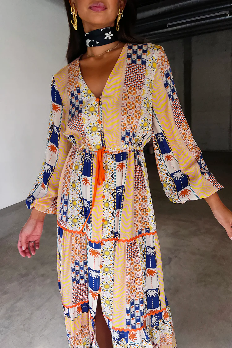 Palm Stripe Ellis Dress - Image 9
