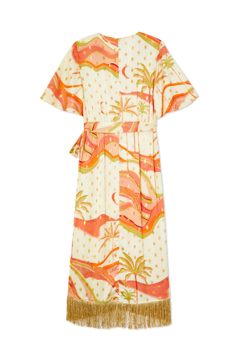 Pastel Palm Ceryes Wrap Dress Petite - Image 9