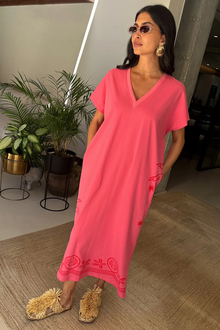Pink and Red Azura T-Shirt Dress - Image 2