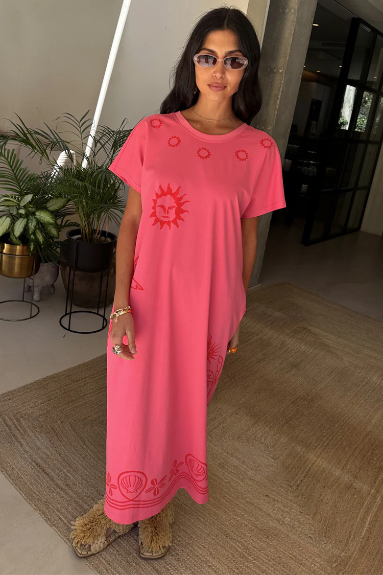 Pink and Red Azura T-Shirt Dress - Image 3