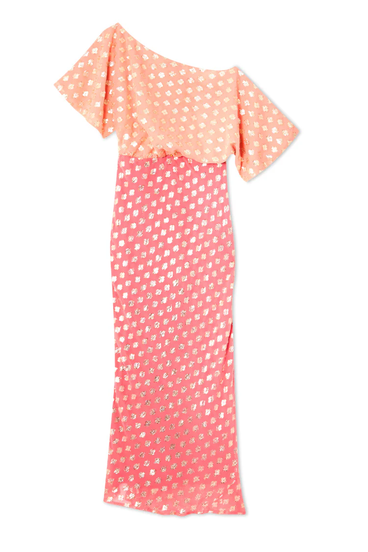 Pink and Red Jacquard Tilly Dress - Image 13