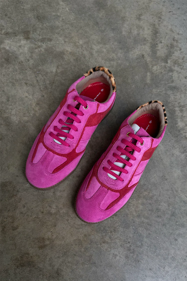 Pink and Red Leather Trainer - Image 4