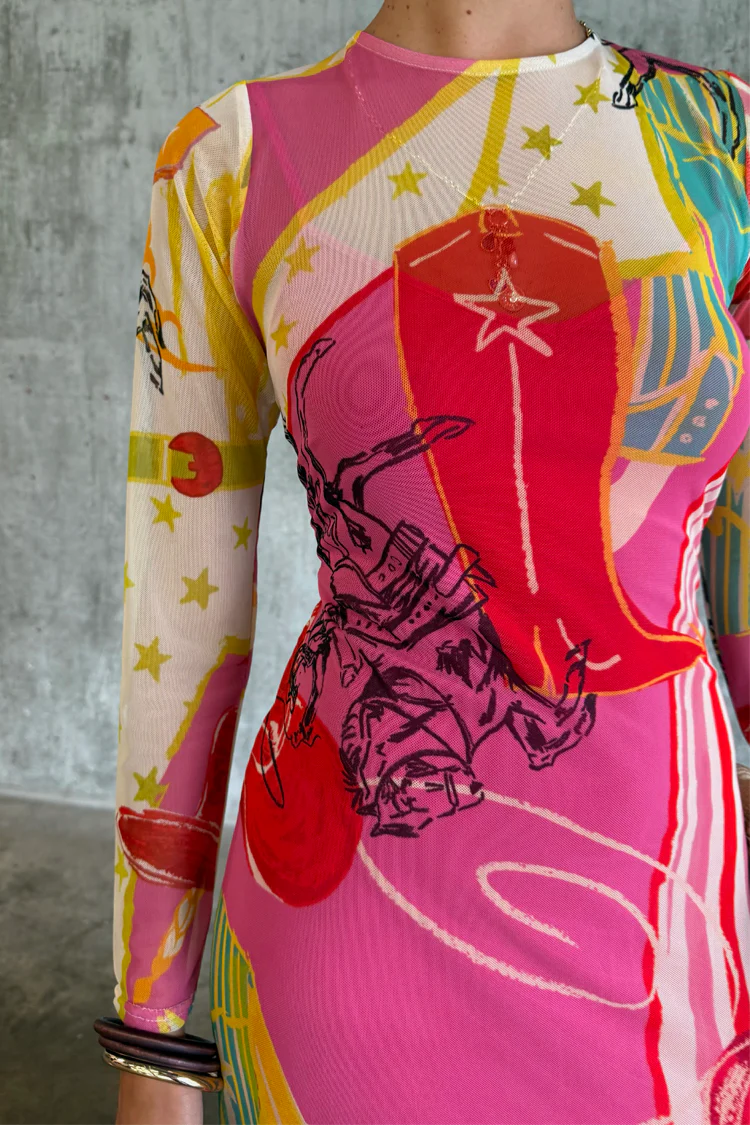 Pink Dallas Mesh Dress - Image 3