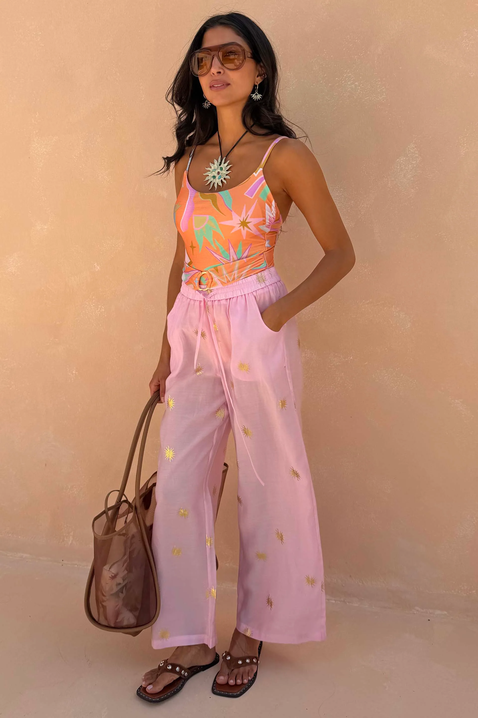 Pink Elissa Trousers with Sun Foil - Image 2