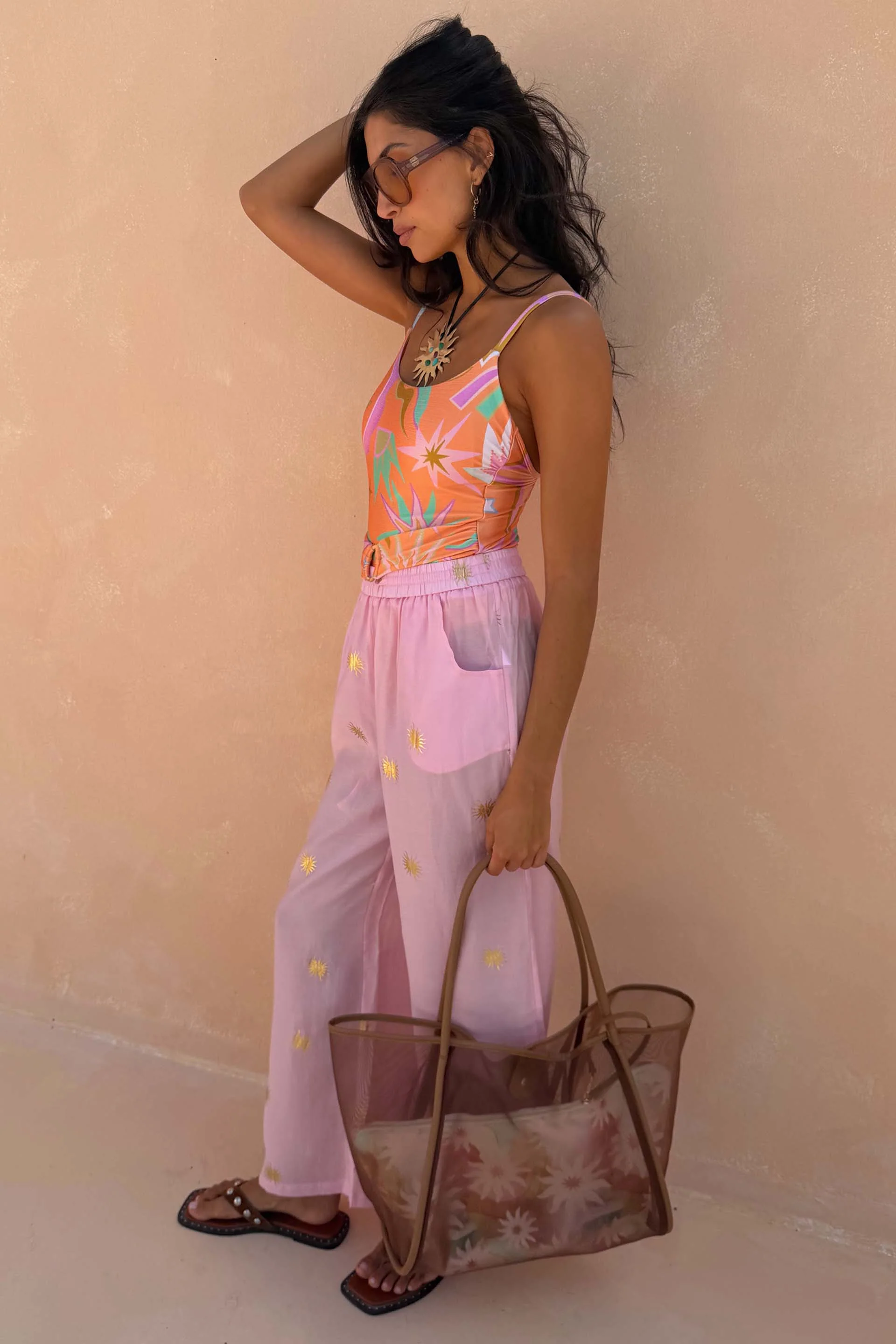 Pink Elissa Trousers with Sun Foil - Image 6