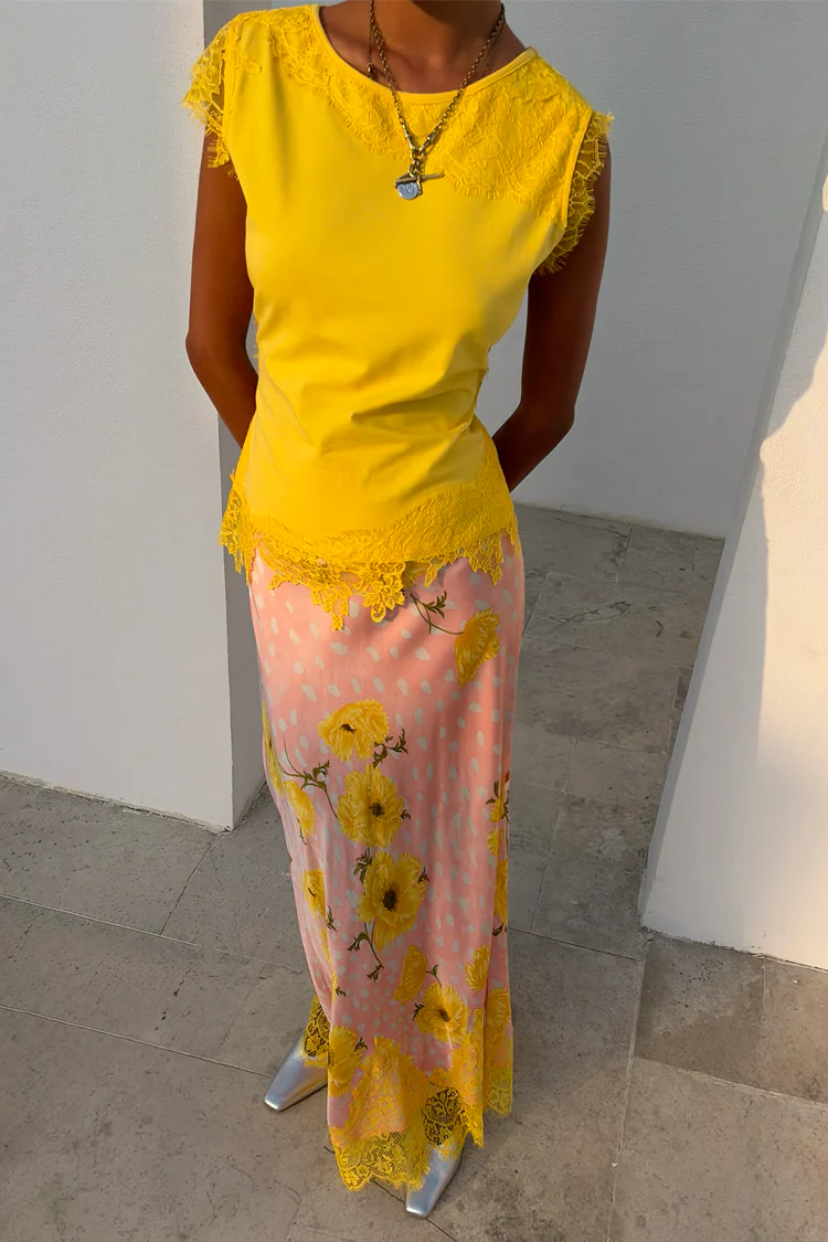 Pink Fawn Poppy Midi Maeva Skirt - Image 2