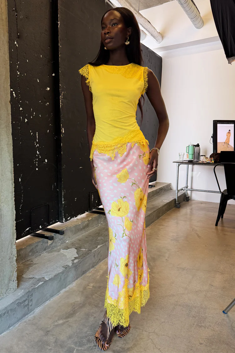 Pink Fawn Poppy Midi Maeva Skirt - Image 4