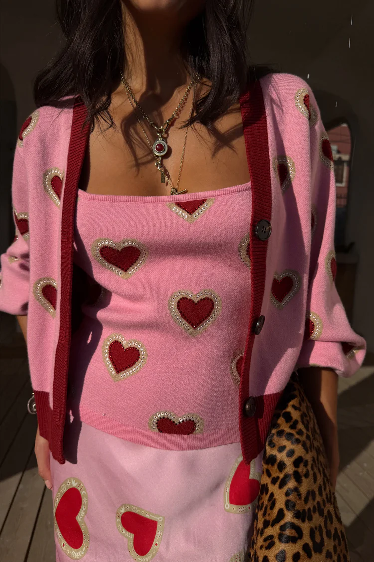 Pink Hearts Knit Tank - Image 2