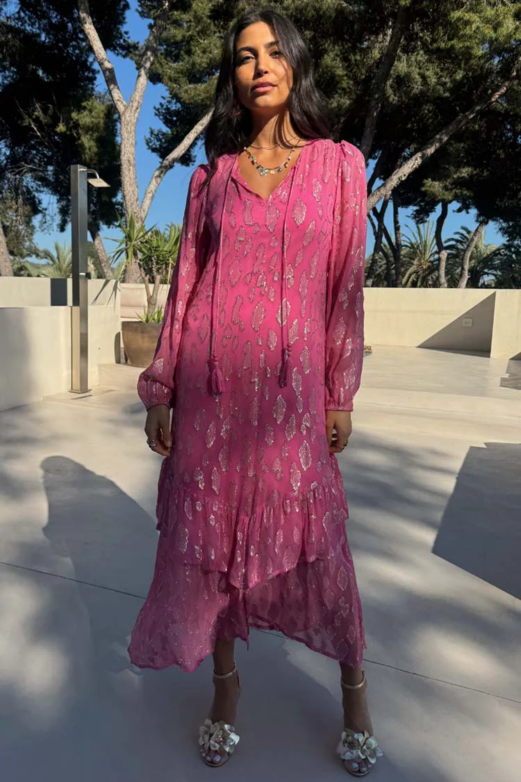Pink Jacquard Harmony Dress - Image 2
