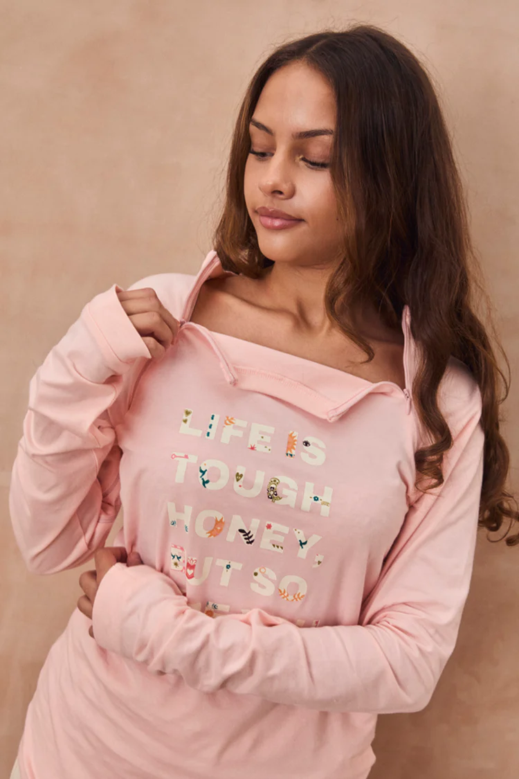 Pink Life is Tough Long Sleeve Accessible T-Shirt - Image 6