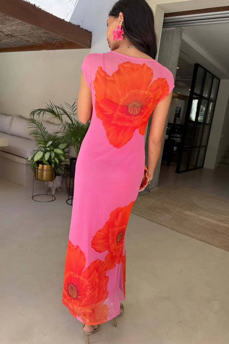 Pink Poppy Sleeveless Mesh Dress - Image 10