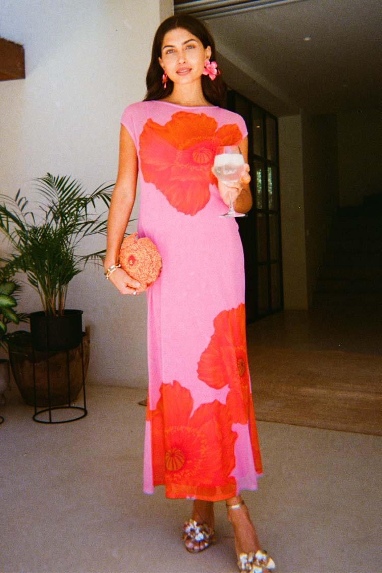 Pink Poppy Sleeveless Mesh Dress - Image 9
