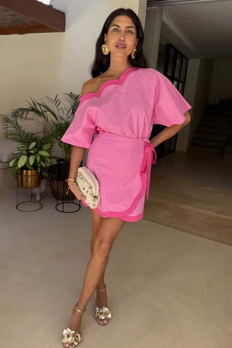 Pink Scallop Mini Jaspre Skirt - Image 2