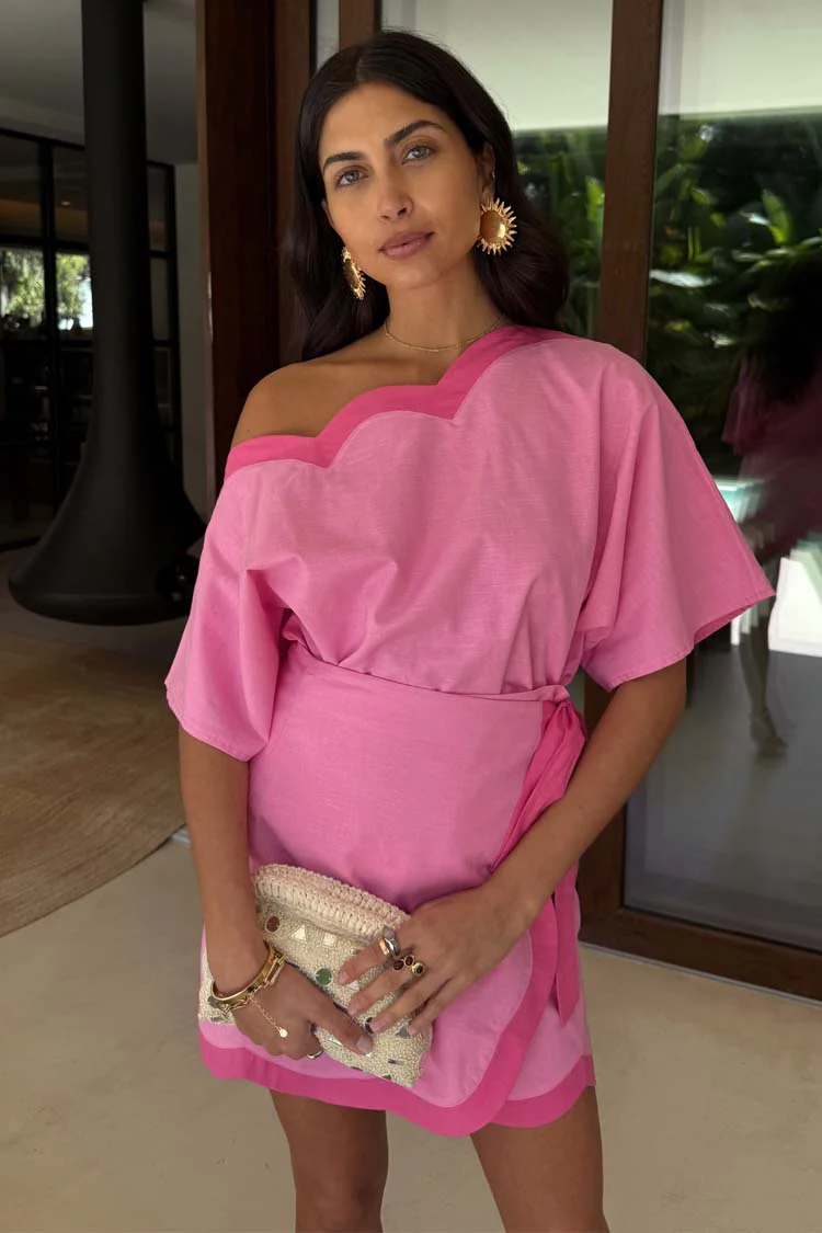 Pink Scallop Mini Jaspre Skirt - Image 6