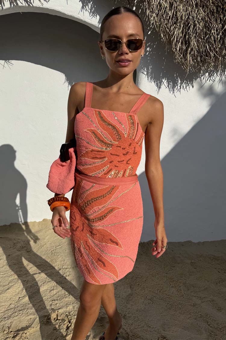 Pink Sol Beaded Wrap Skirt - Image 10