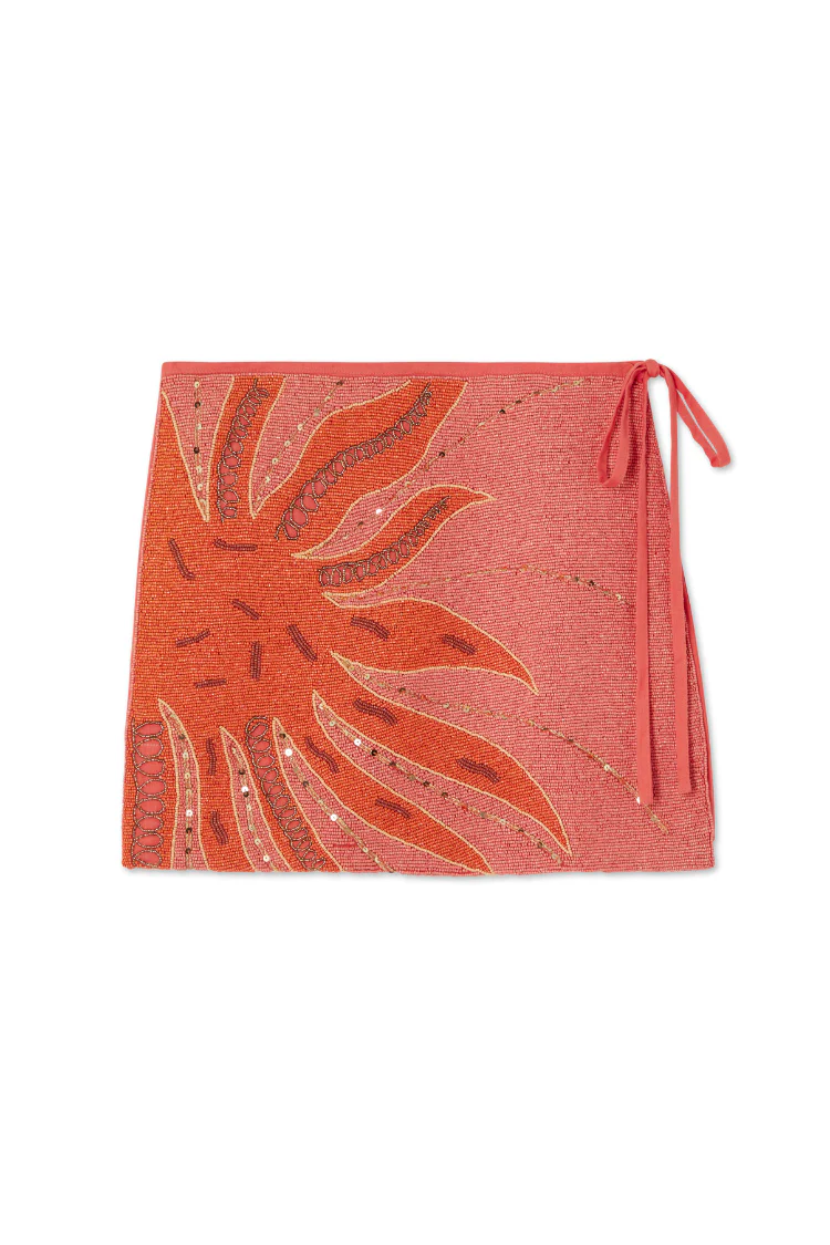 Pink Sol Beaded Wrap Skirt - Image 12