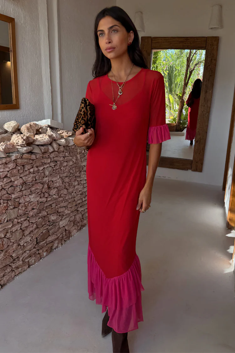 Red and Pink Katie Dress - Image 4