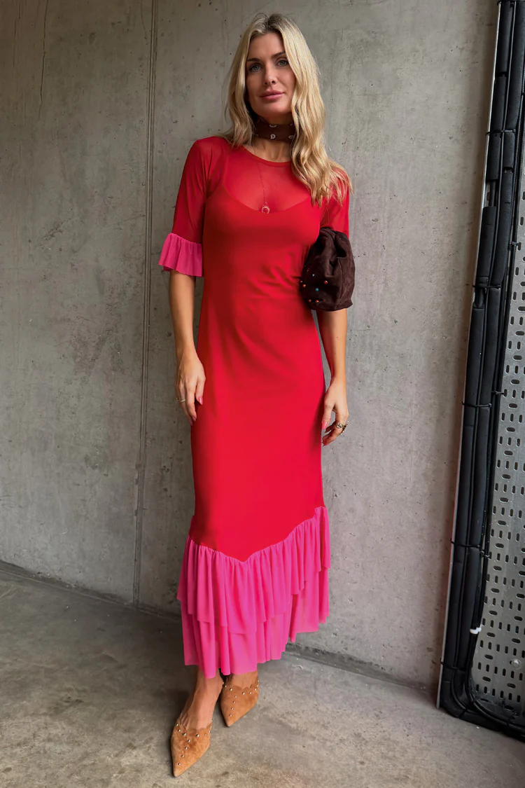 Red and Pink Katie Dress - Image 7