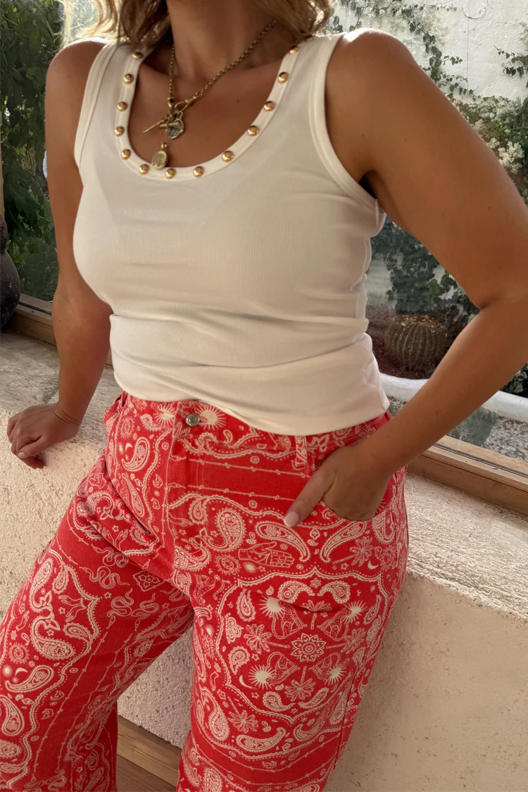 Red Bandana Jeans Petite - Image 4