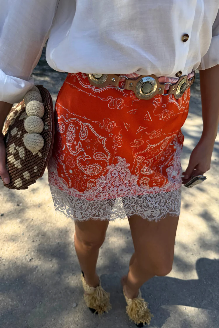 Red Bandana Lace Maeva Skirt - Image 7