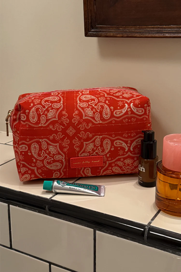 Red Bandana Reversible Make Up Bag - Image 9