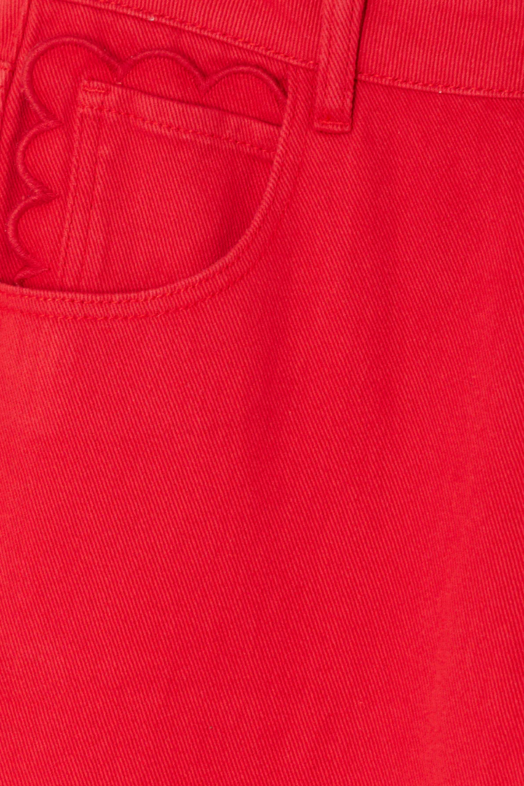 Red Denim Scallop Jeans - Image 11