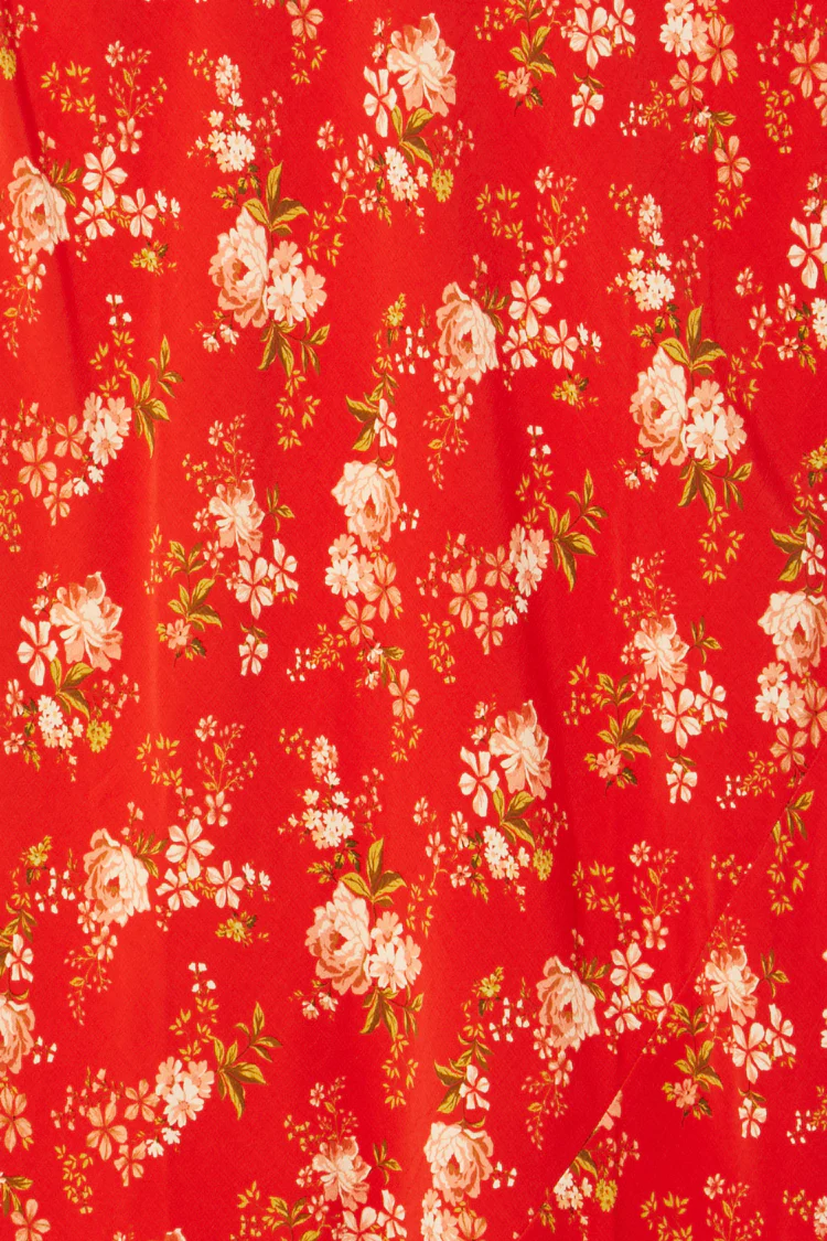 Red Floral Midi Skirt - Image 11
