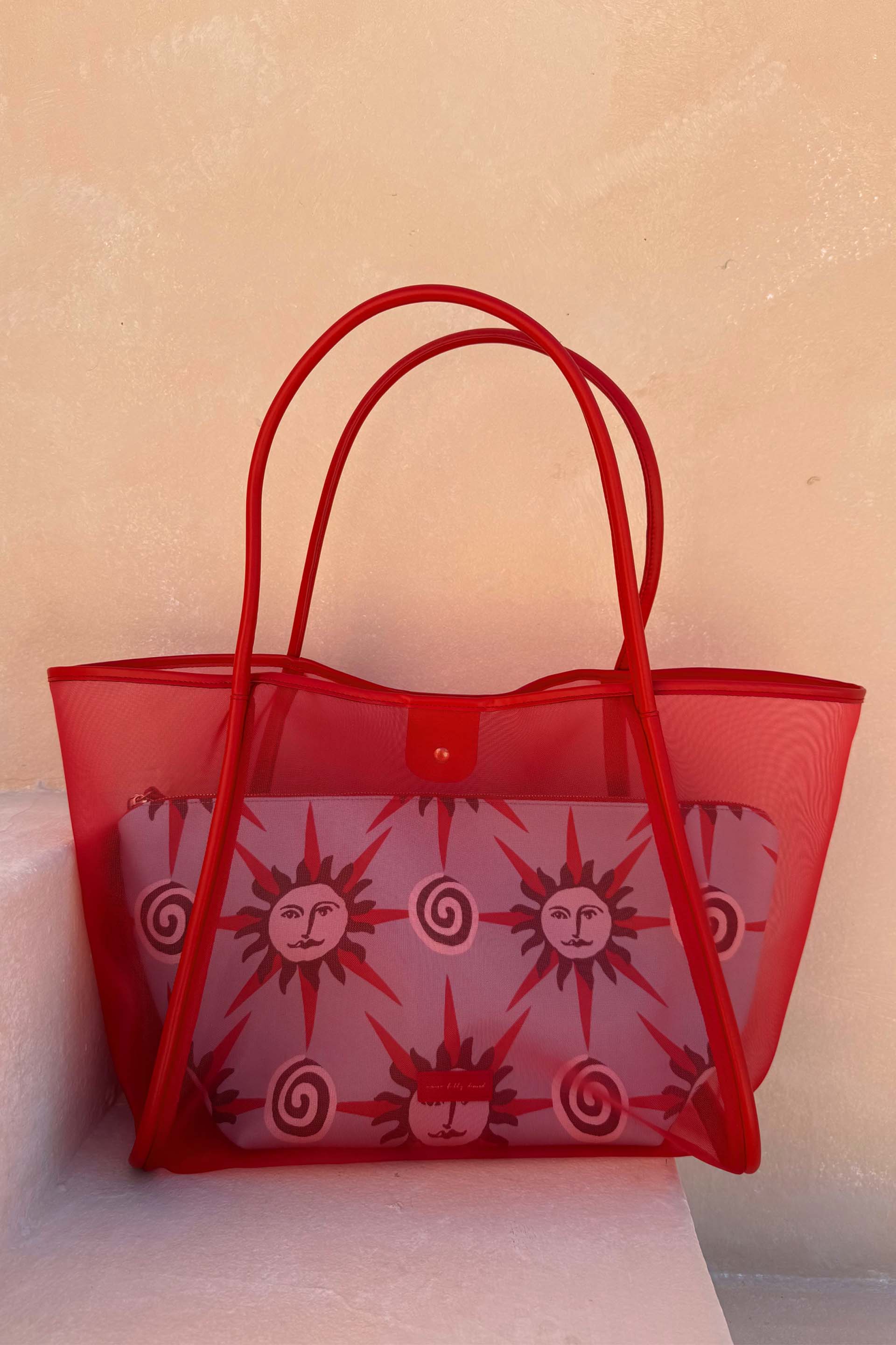 Red Mesh Tote Bag - Image 2