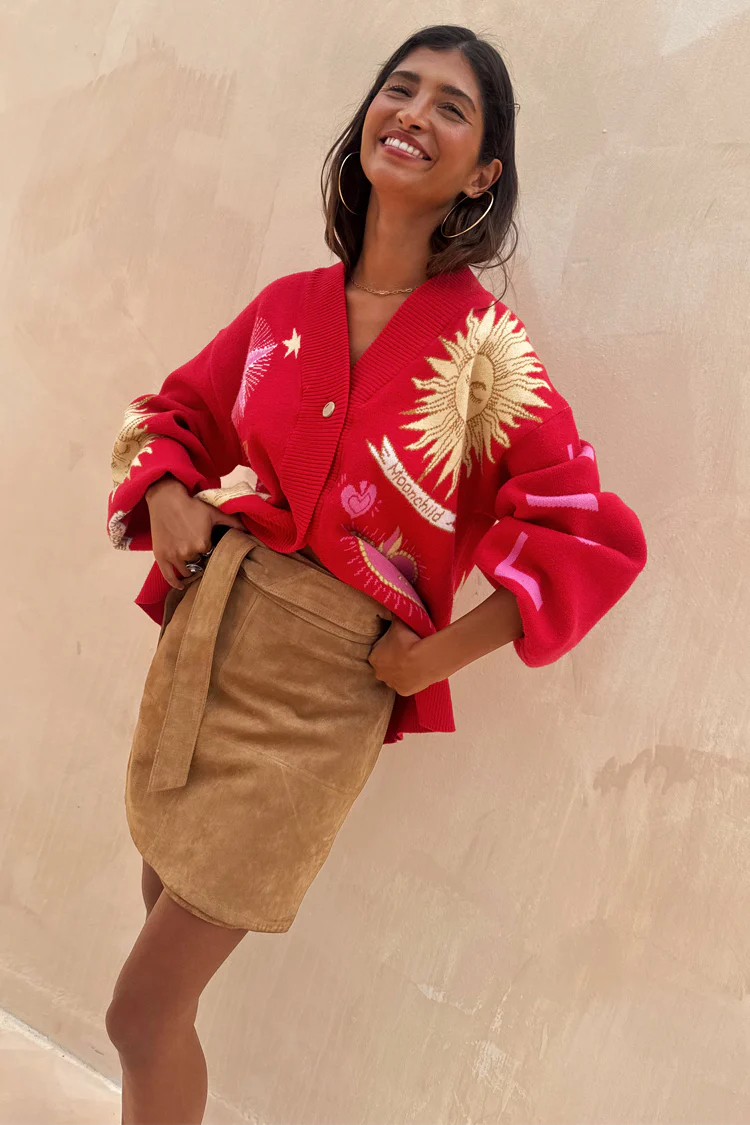 Red Mystical Cardigan - Image 5